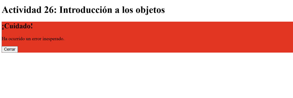Actividad 26: Introducción a los objetos