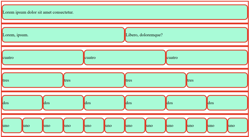 Sistema completo de 12 columnas